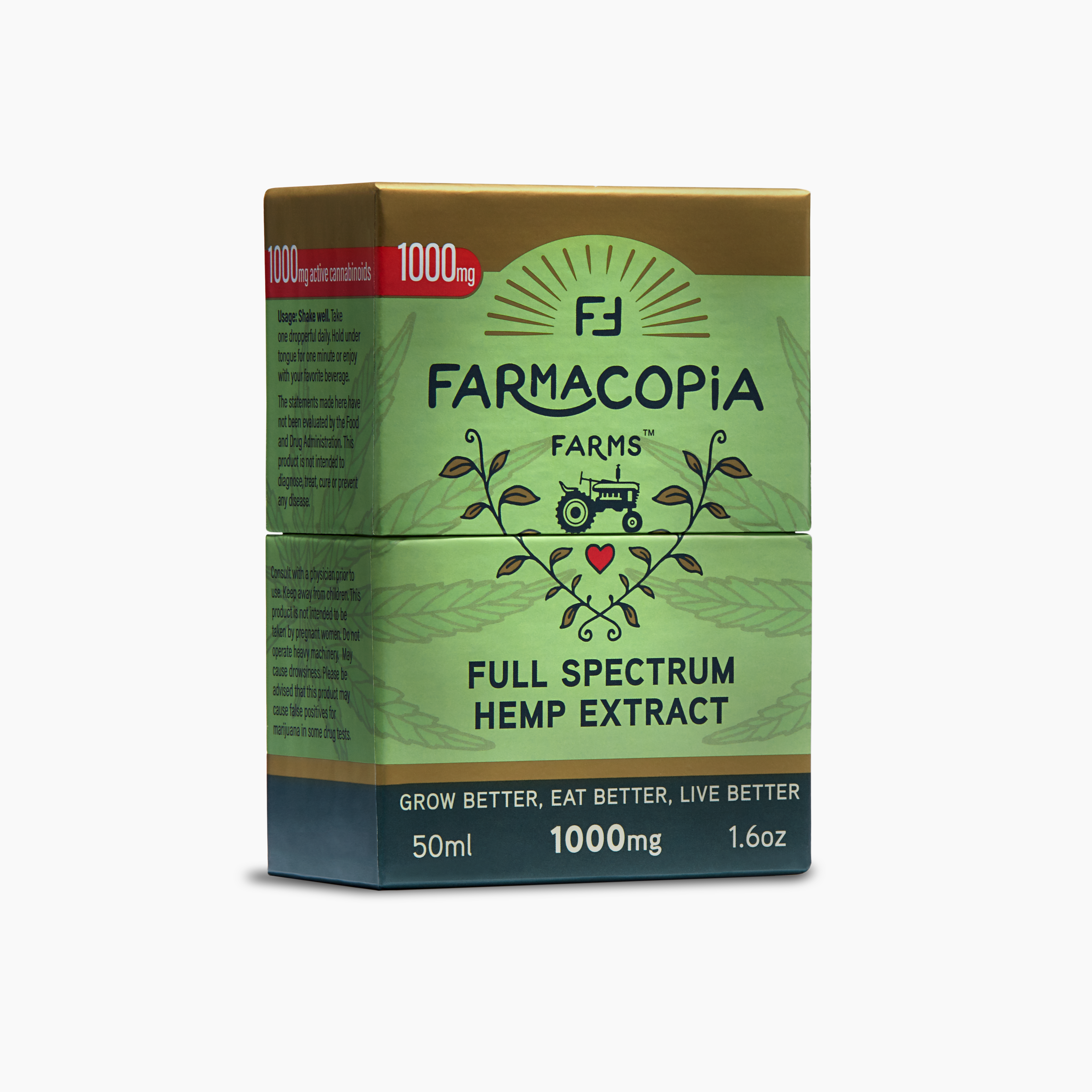 Farmacopia Farms Full Spectrum Hemp Extract, 1000mg