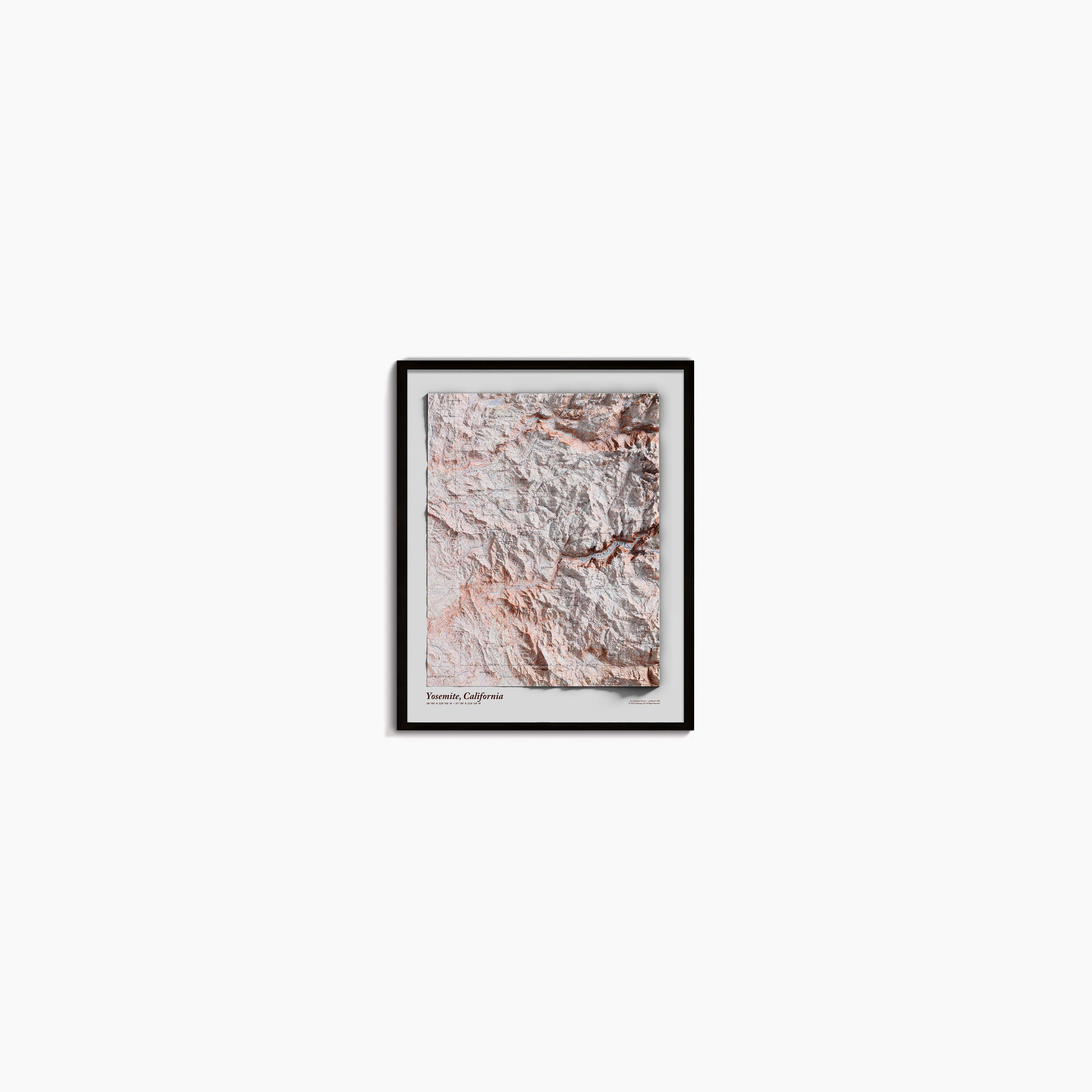 Map of Yosemite National Park | Shaded Relief Map of Yosemite