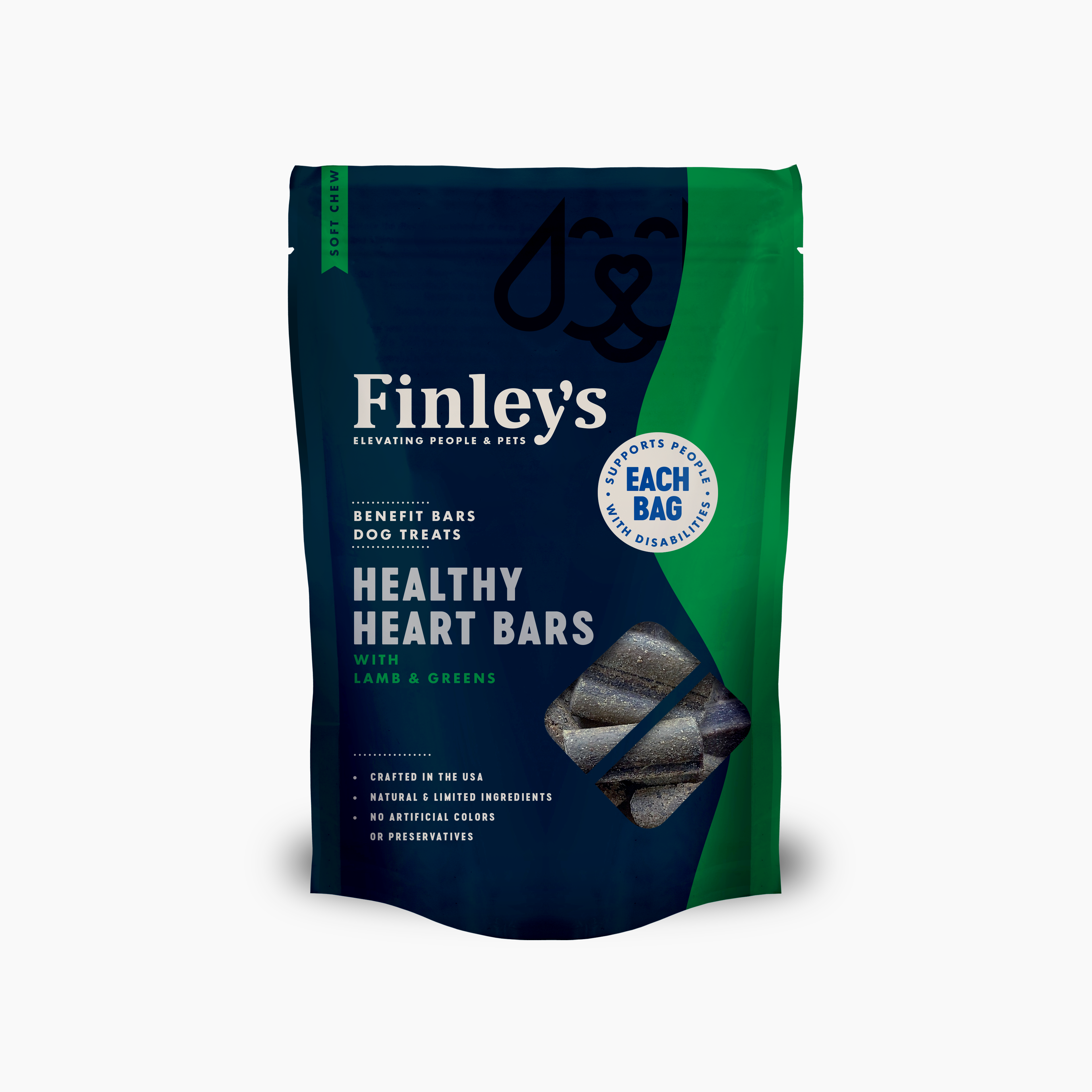 Finley's Healthy Heart Soft Chew Benefit Bars Dog Treats
