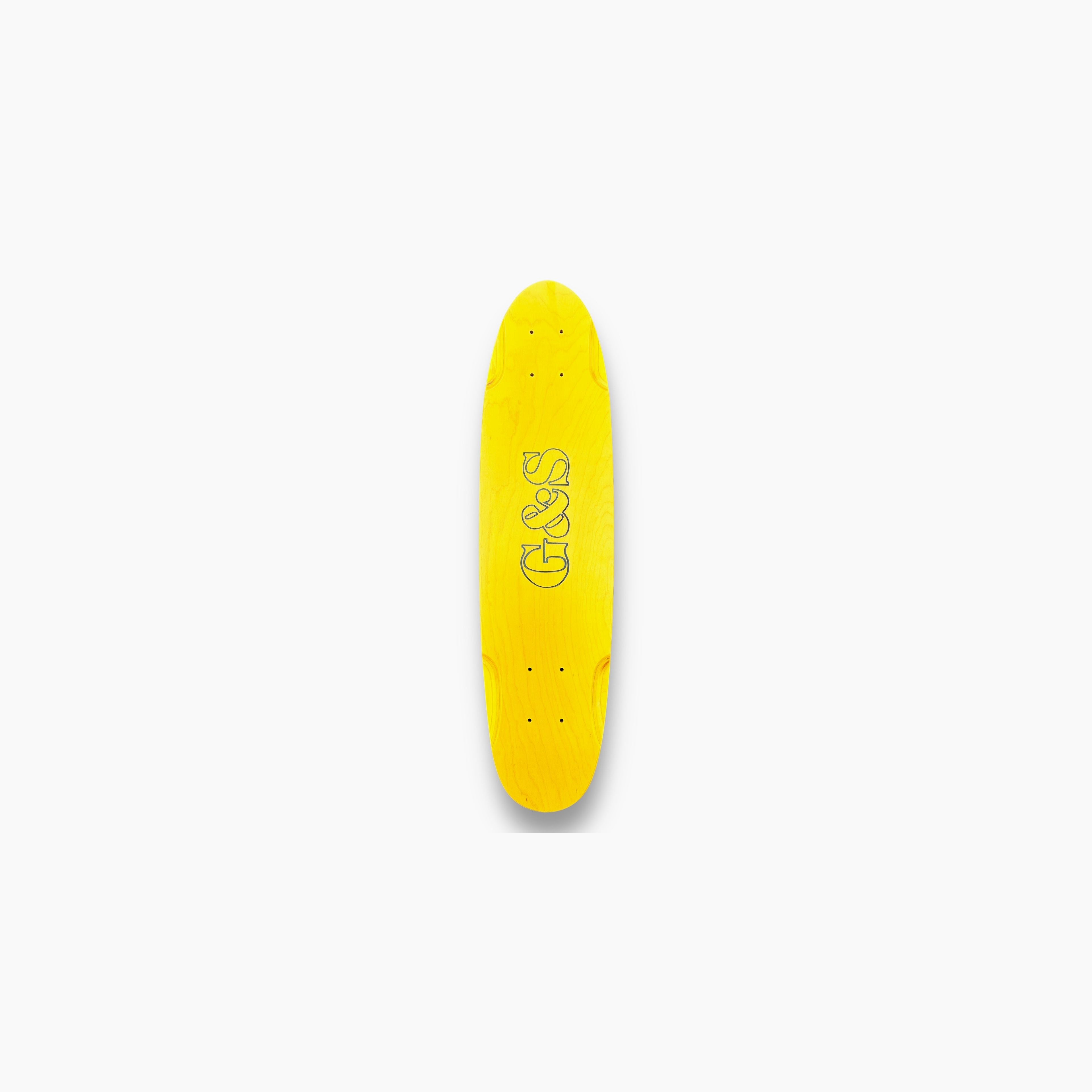 29" G&S Warp 2 Round Tail Skateboard Deck - Yellow