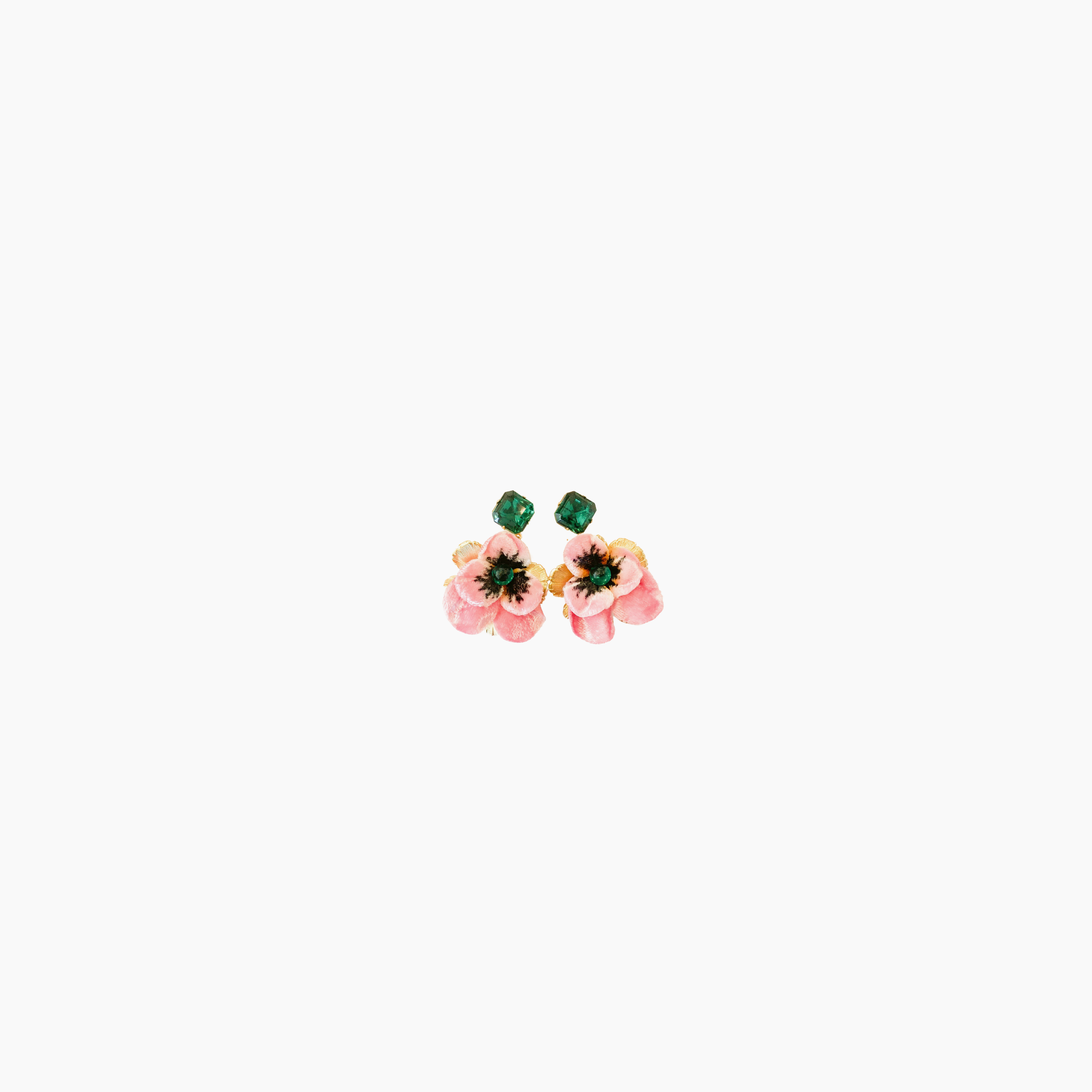 The Pink Reef pink velvet floral with emerald top