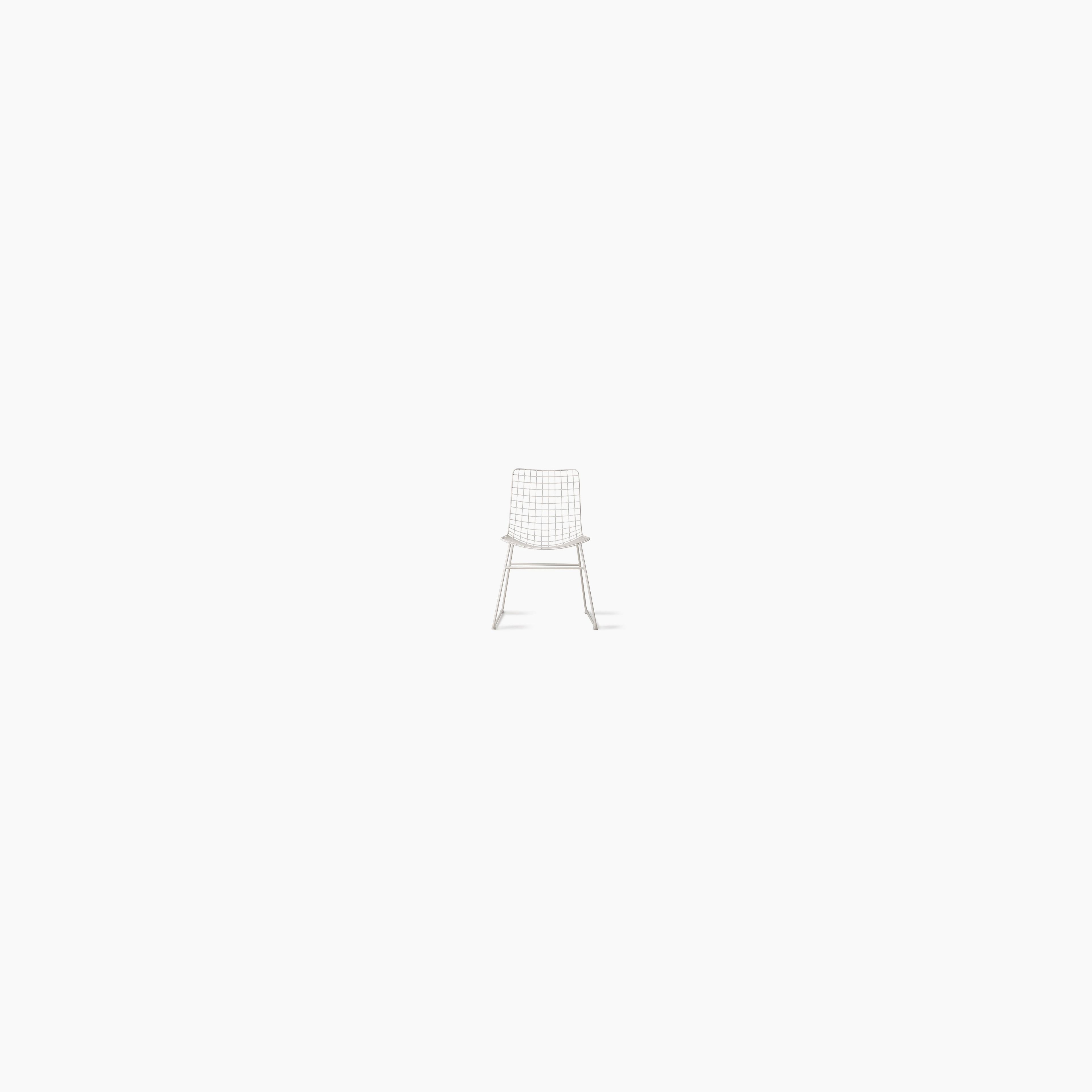 Metal wire side chair - white