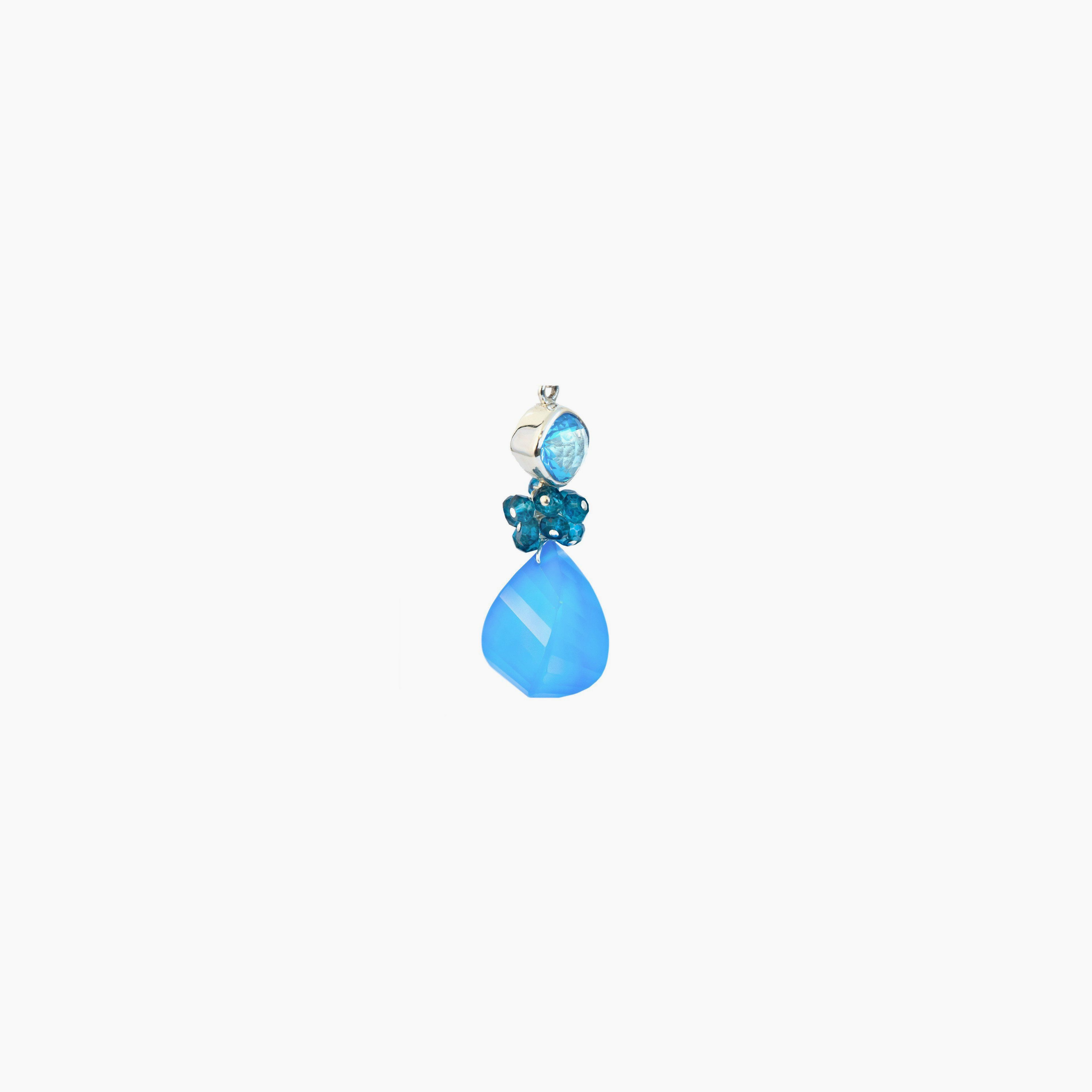 Chalcedony and Blue Topaz Fantasy Drop Earrings