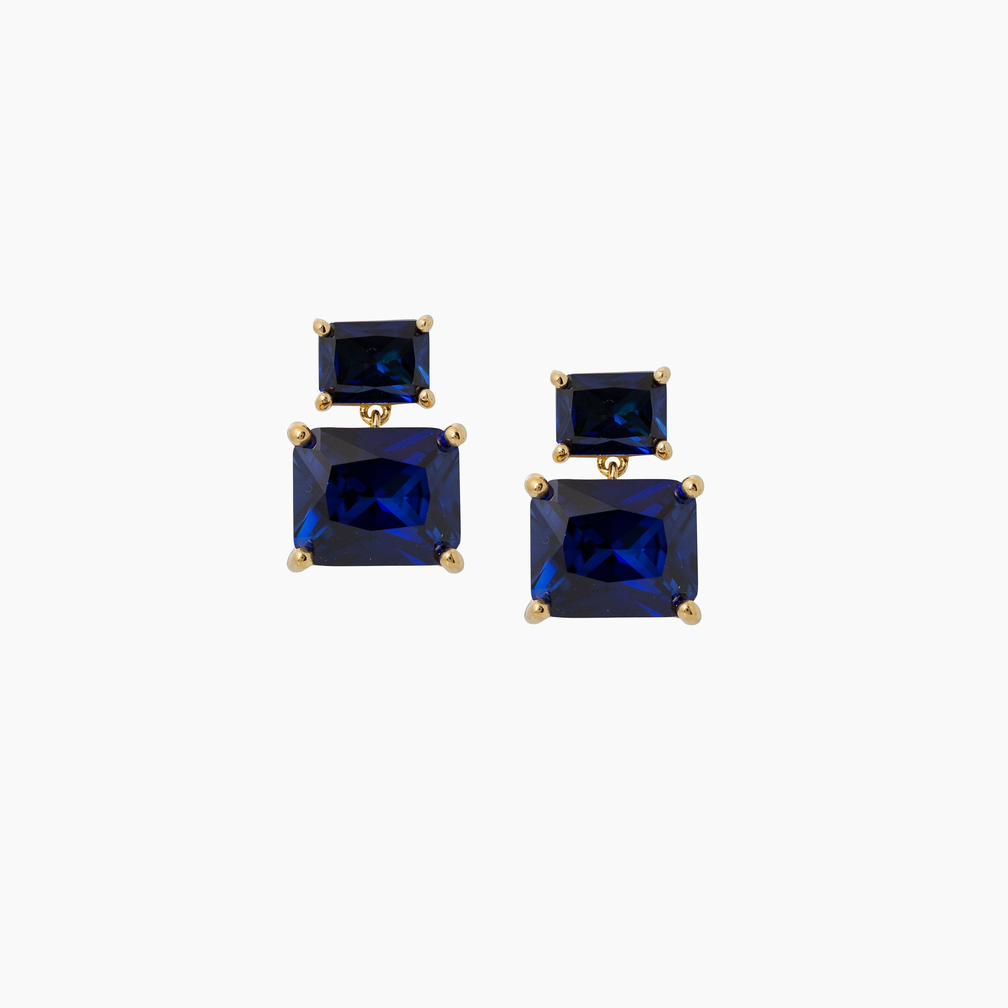 Rectangle Drop Earrings Blue