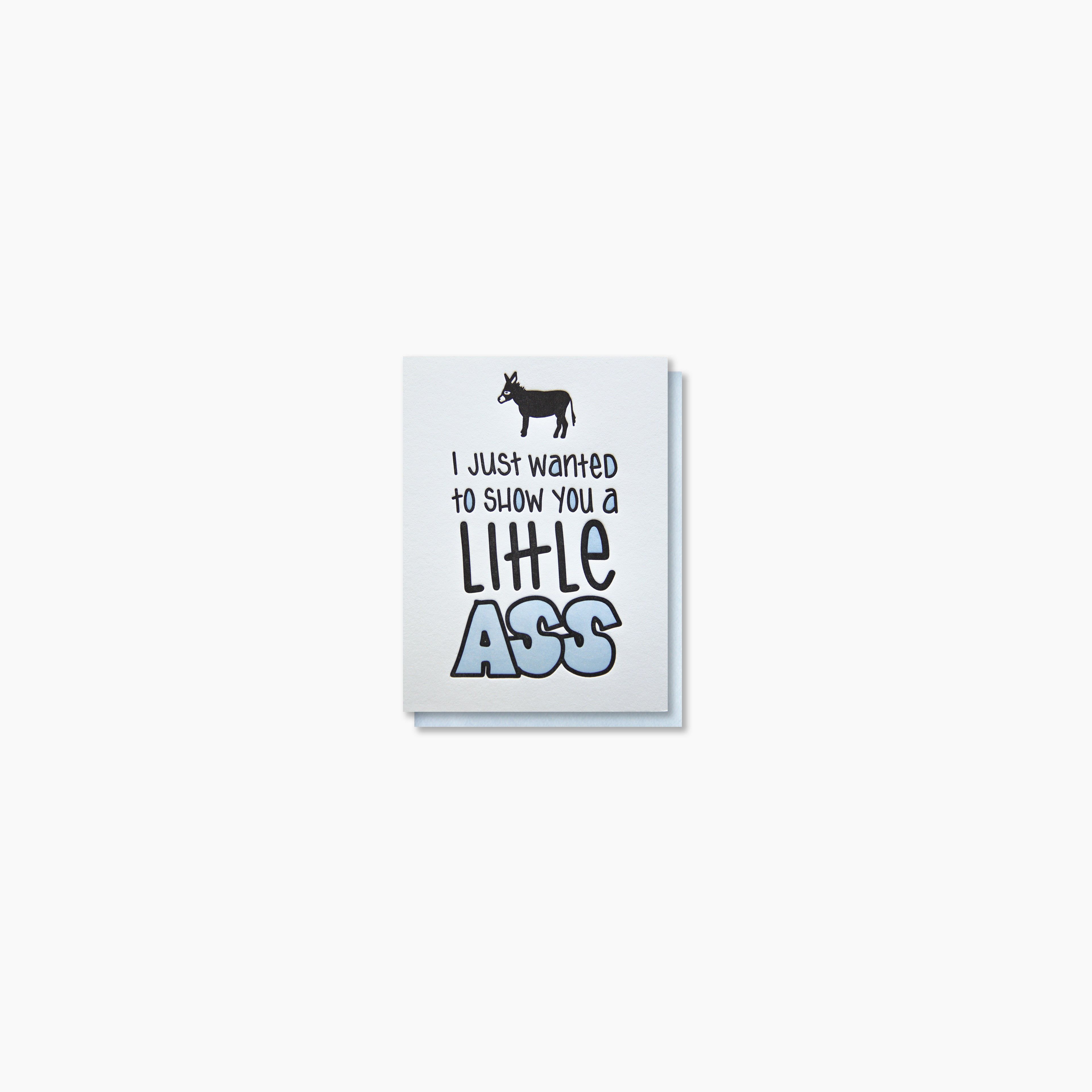 Funny Handlettered and Illustrated Letterpress Love Card | Little Donkey | kiss and punch