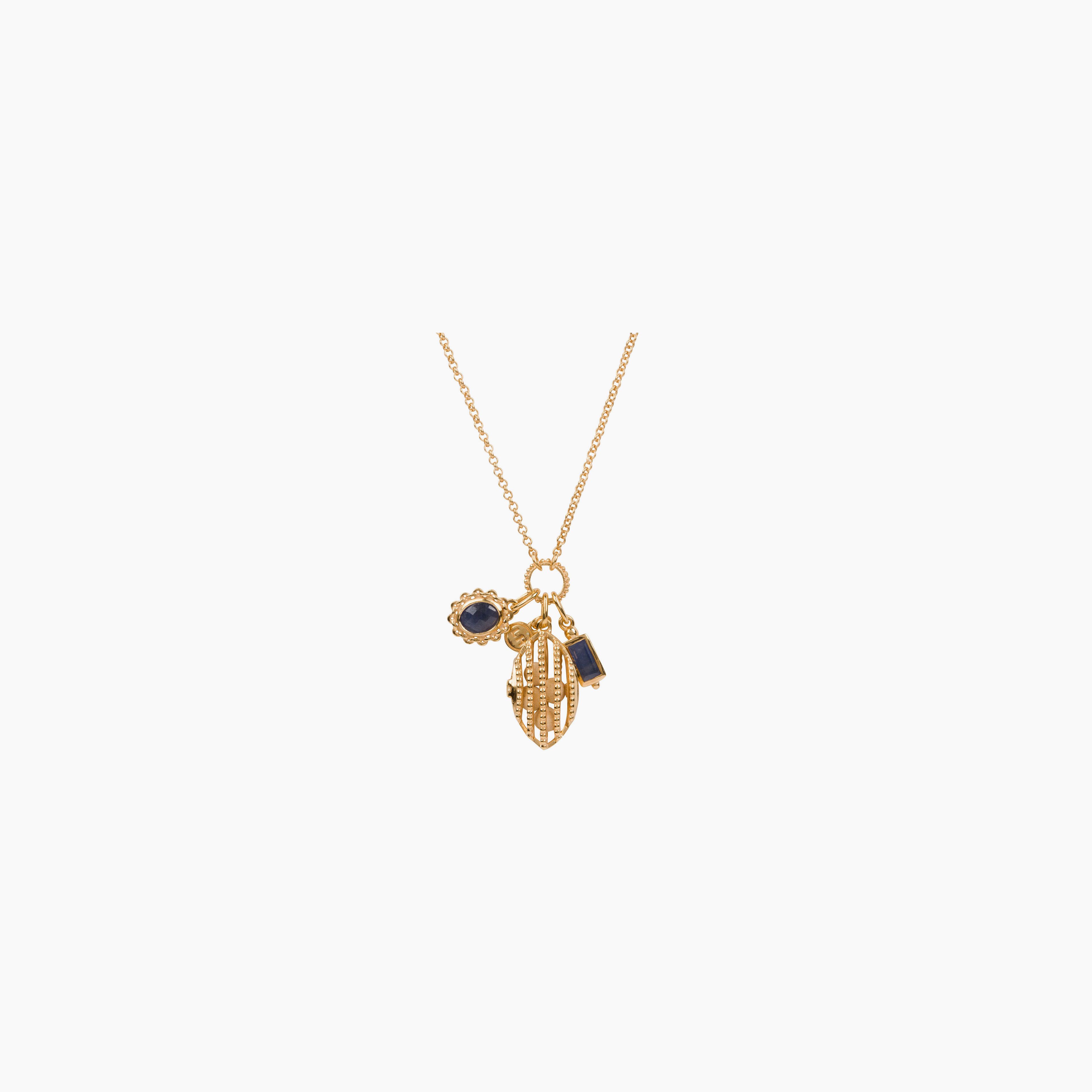 Crest Charm Necklace - Gold