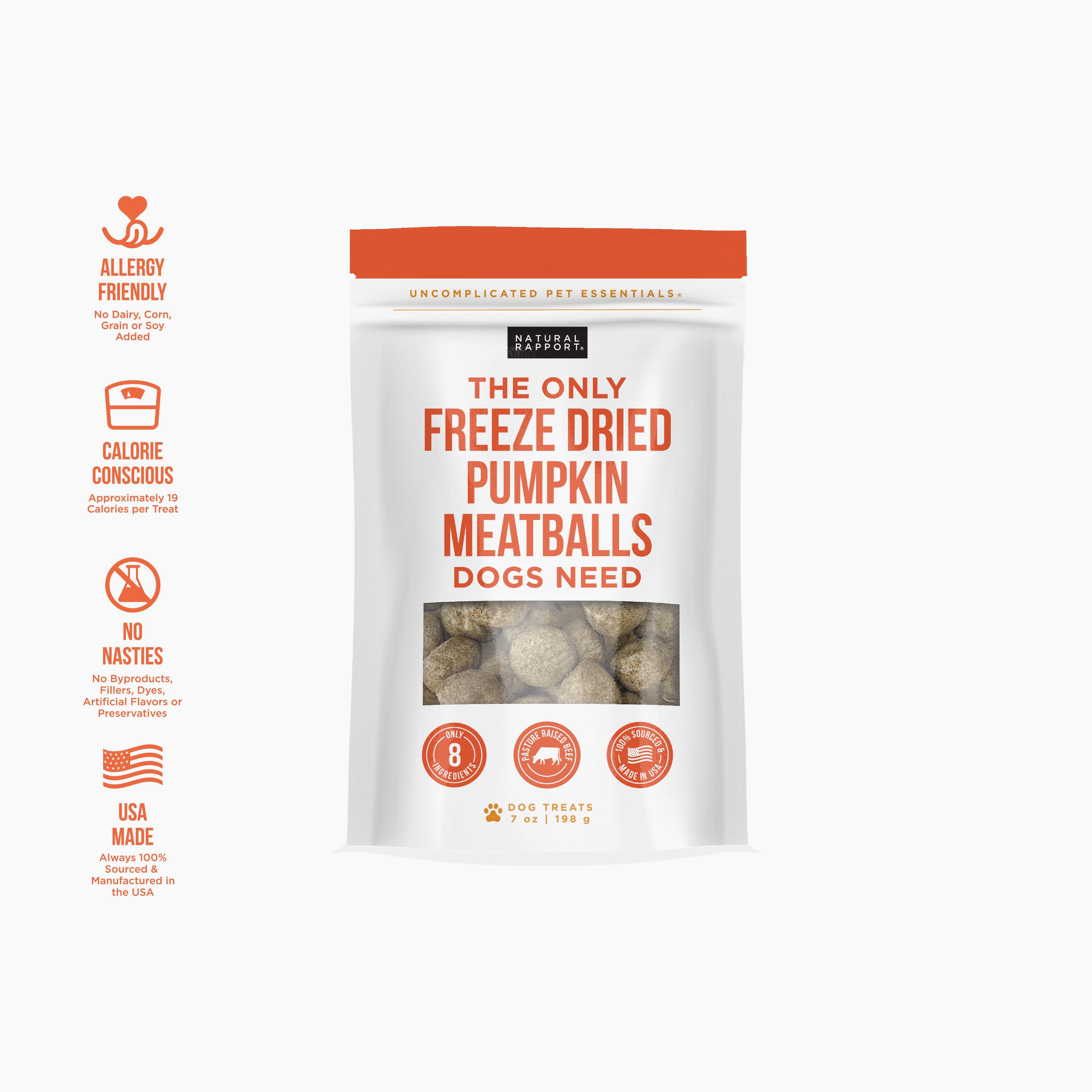 The Only Freeze Dried Pumpkin Meatballs Dogs Need