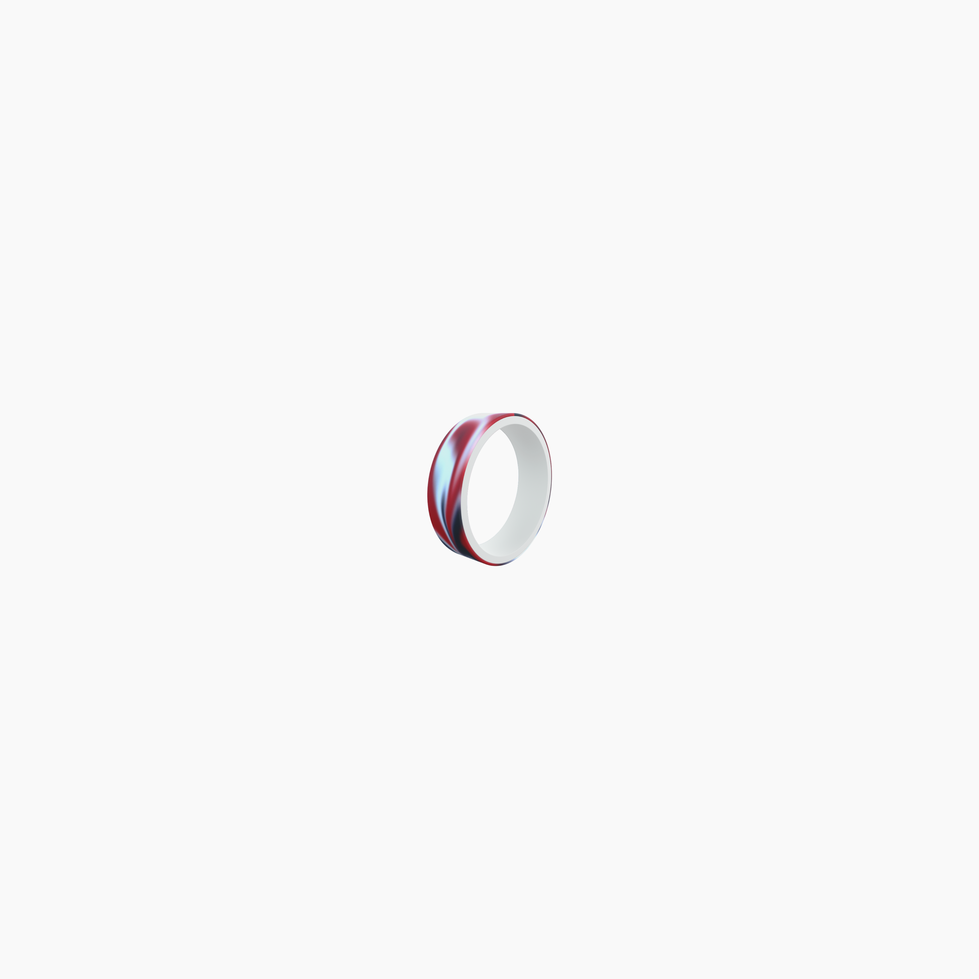 Women's Switch Reversible Silicone Ring - Red White and Blue Marble