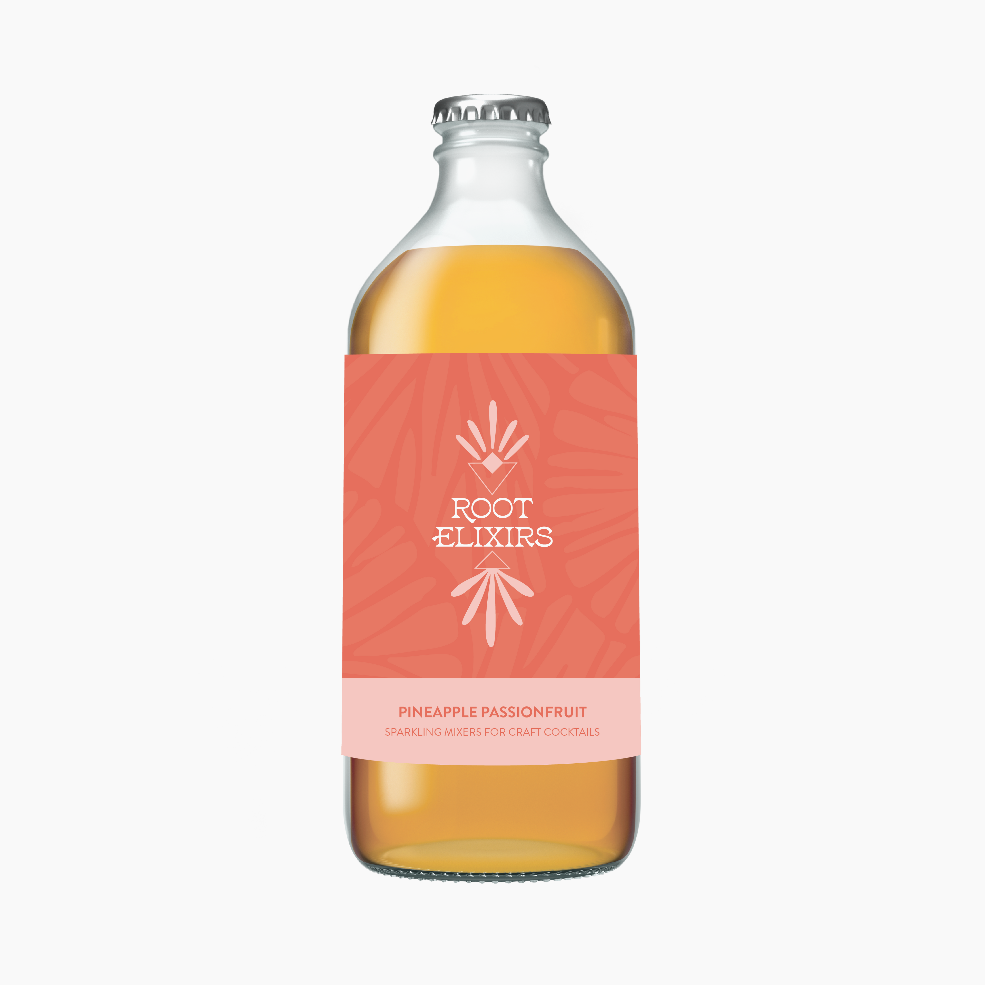 6 Bottles Root Elixirs Sparkling Pineapple Passionfruit Premium Cocktail Mixer 12 oz