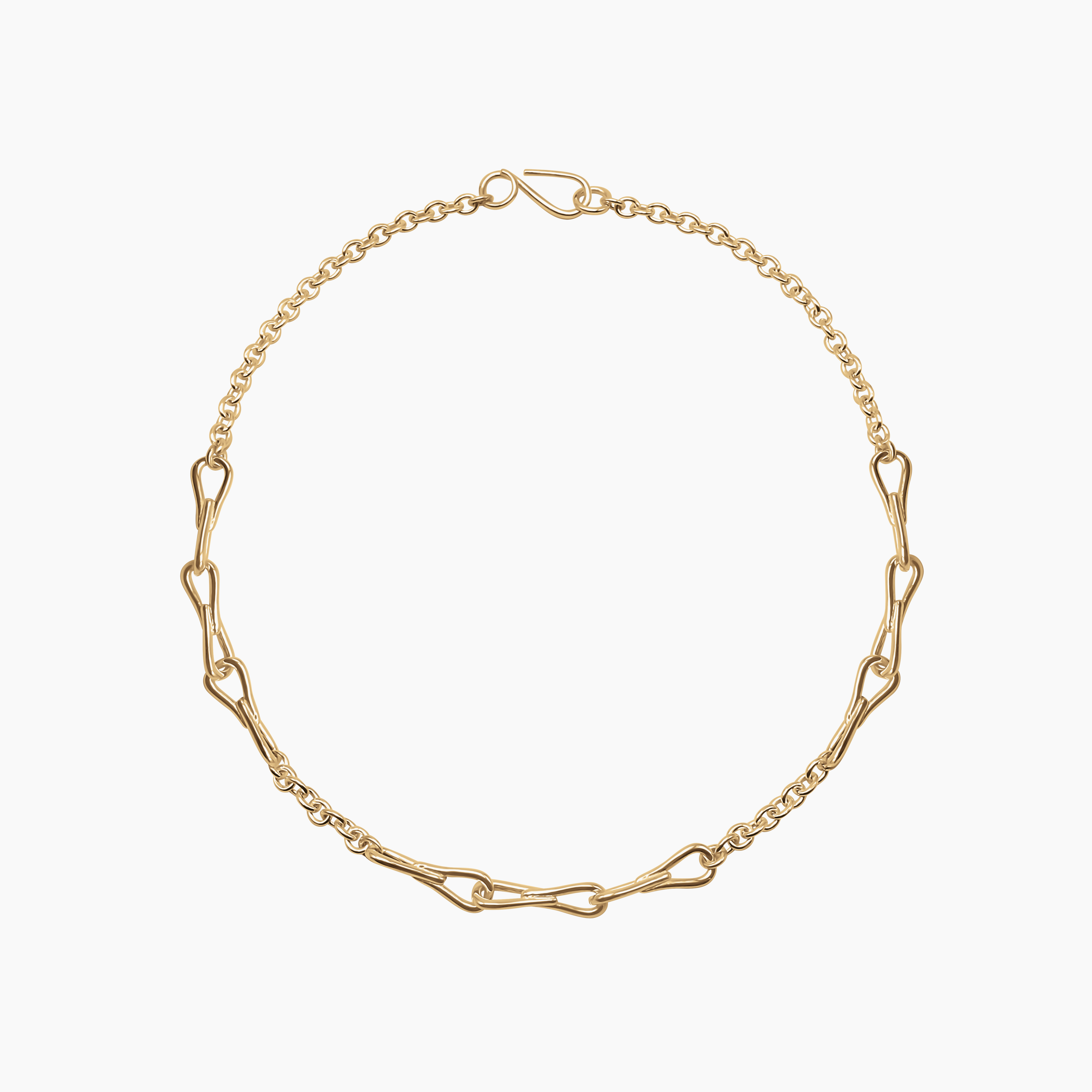 Gold Hourglass Chain Necklace