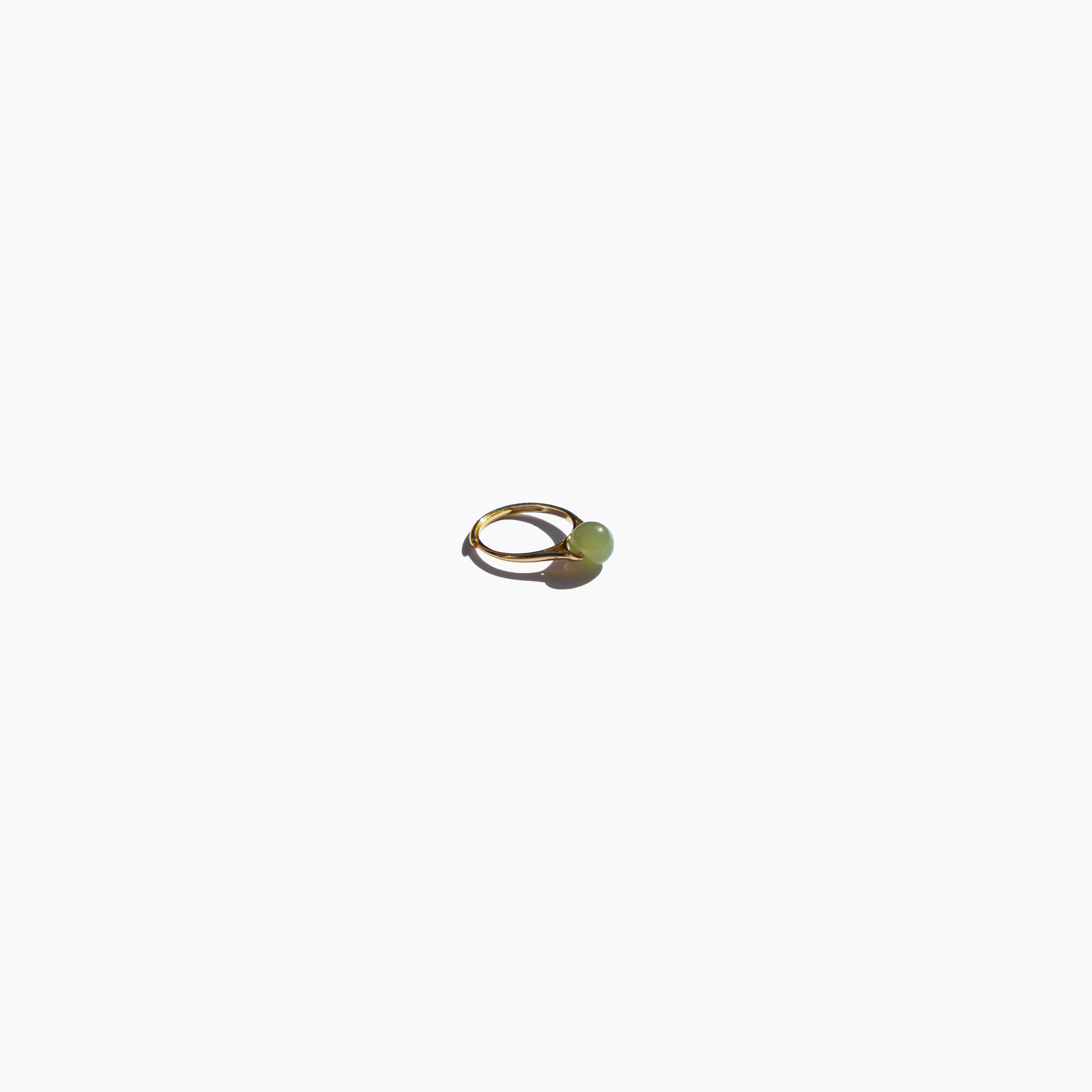Equinox — Green bead jade ring
