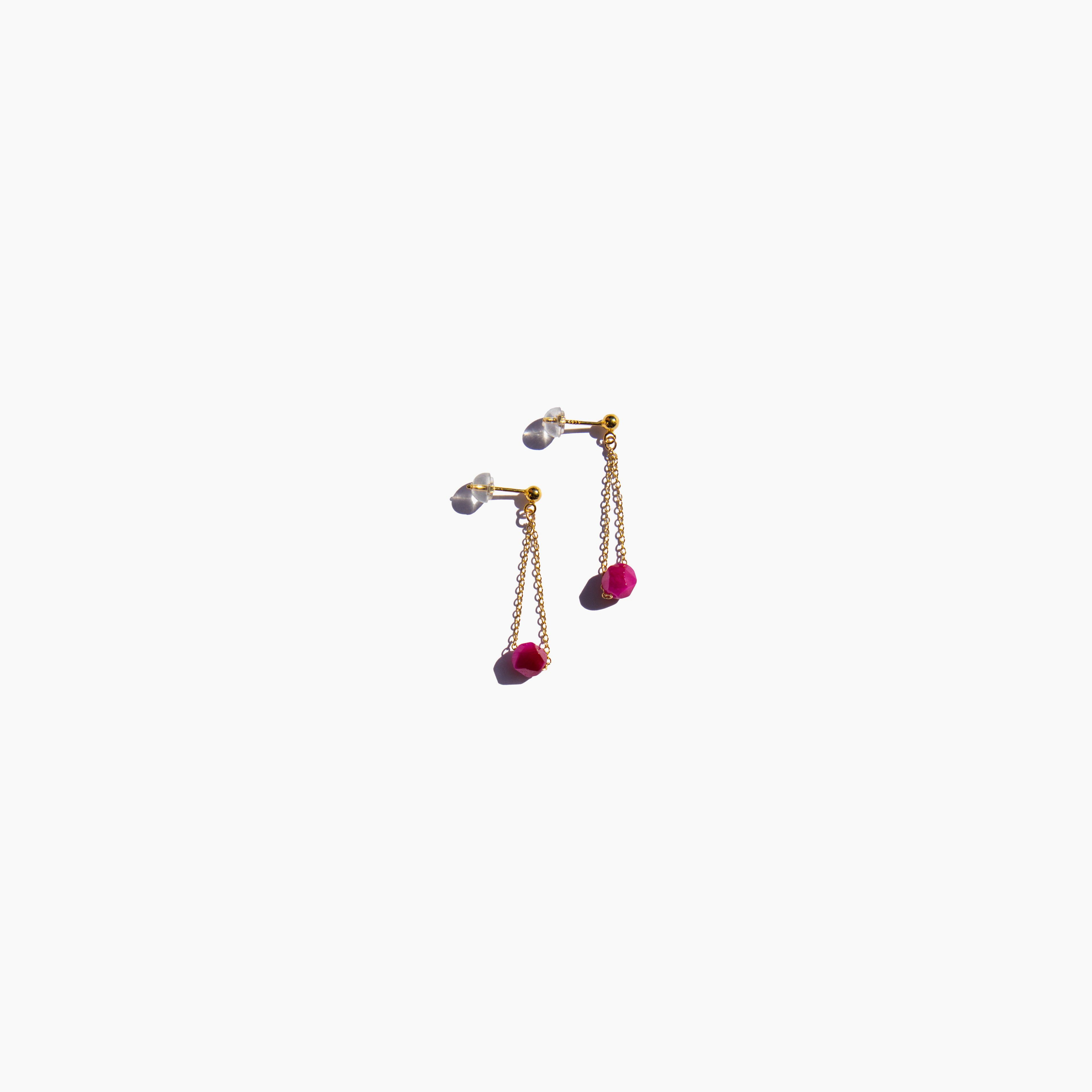 Evelynn — Pink quartzite drop earrings