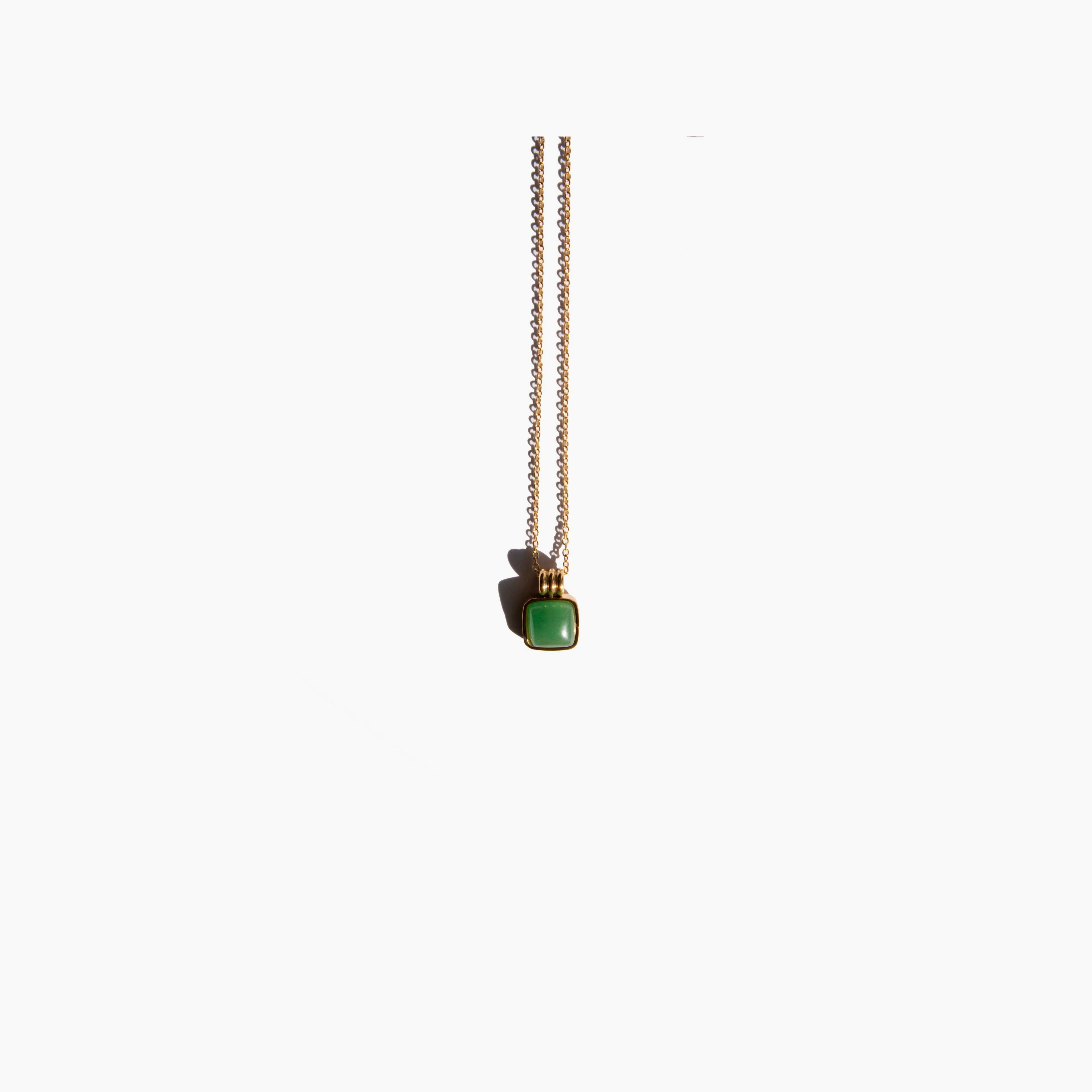 Puzzle — Jade stone pendant necklace