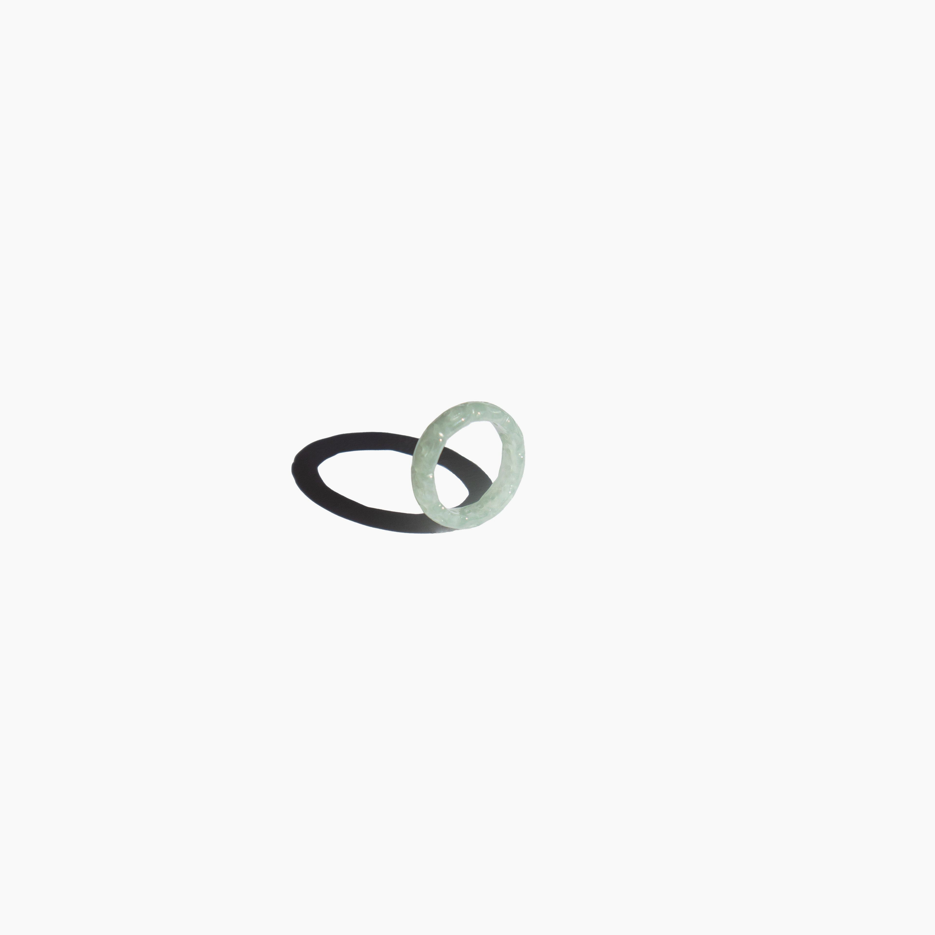 Weave — Off white jade ring