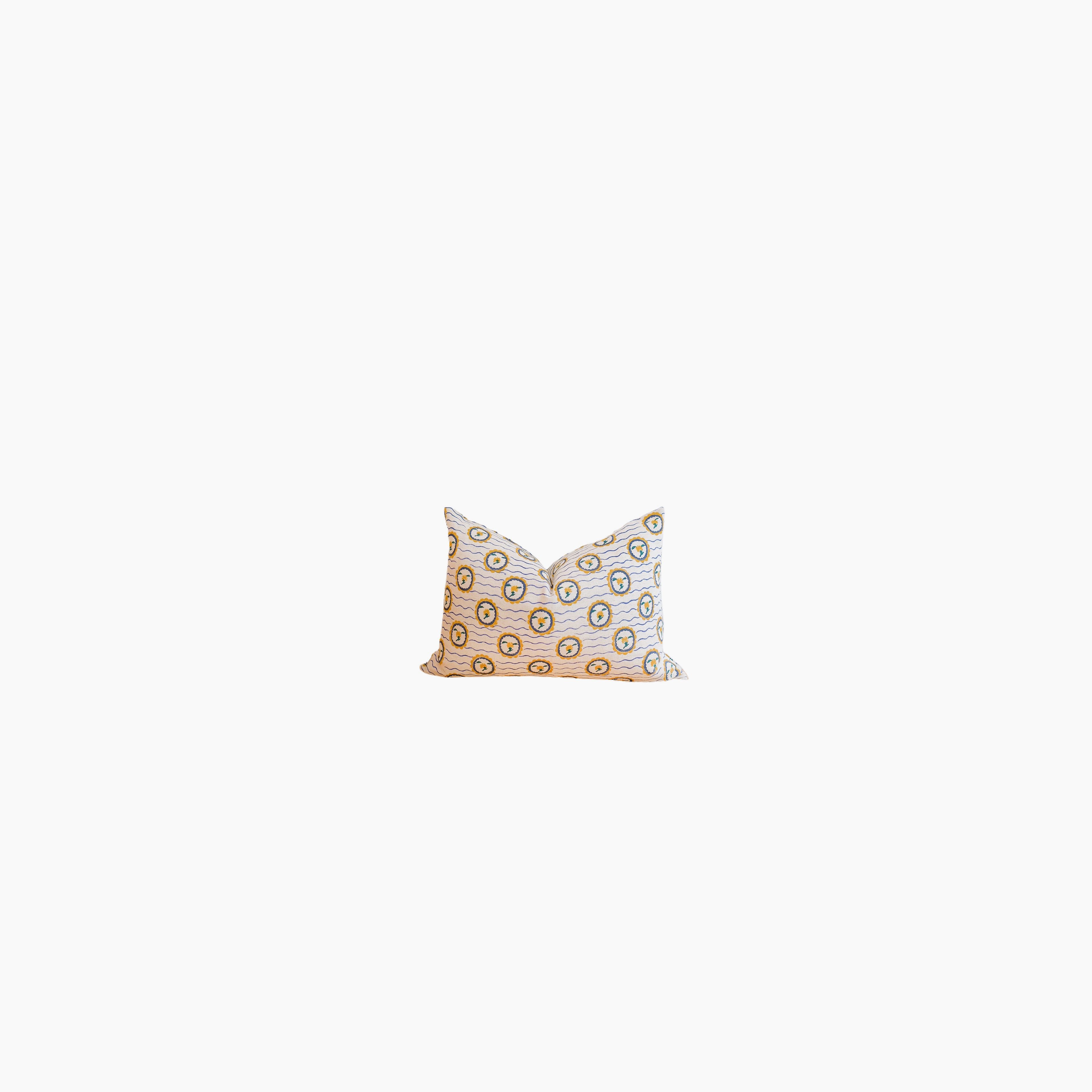 Syra - Hand Block-printed Linen Pillowcase