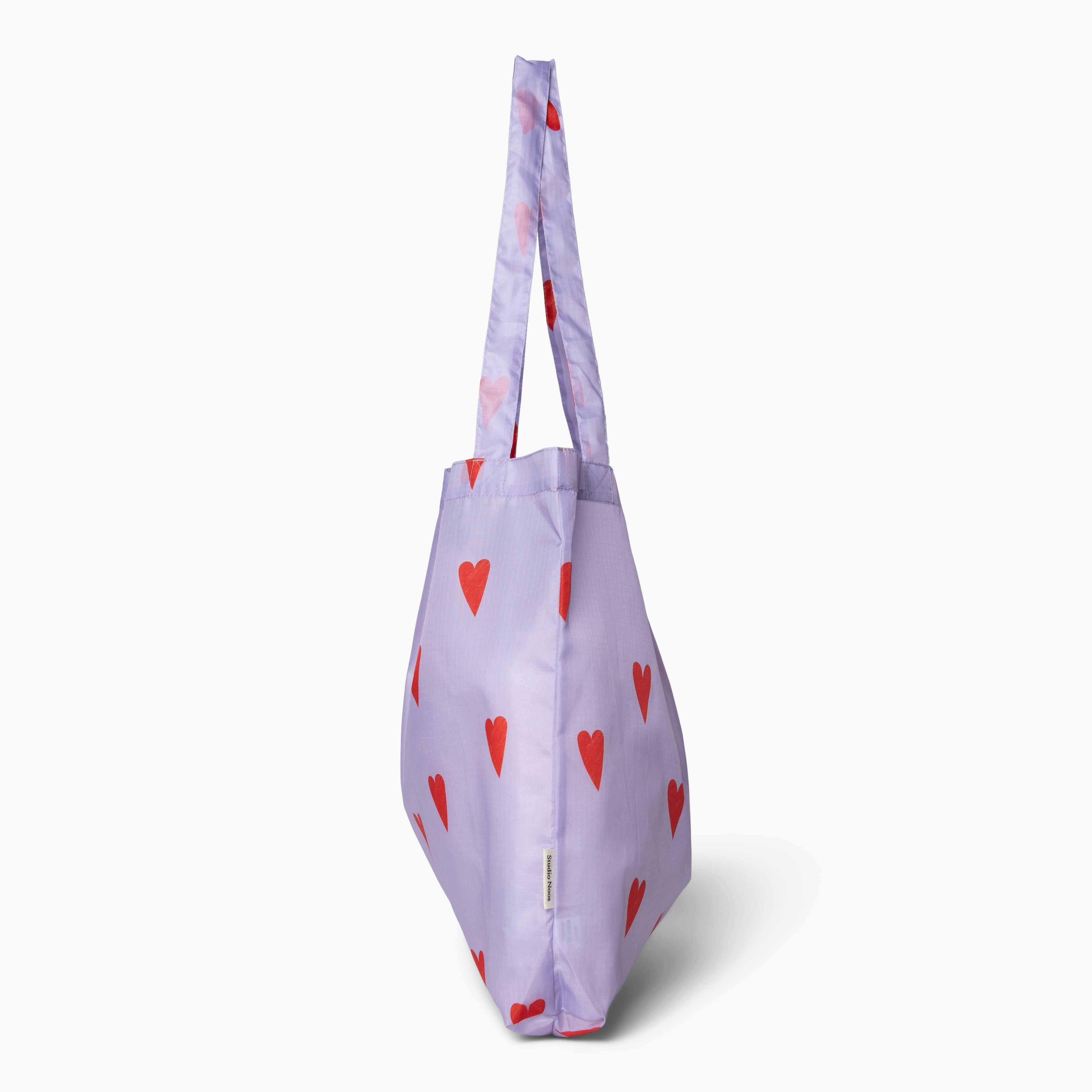 Lilac Hearts Grocery Bag