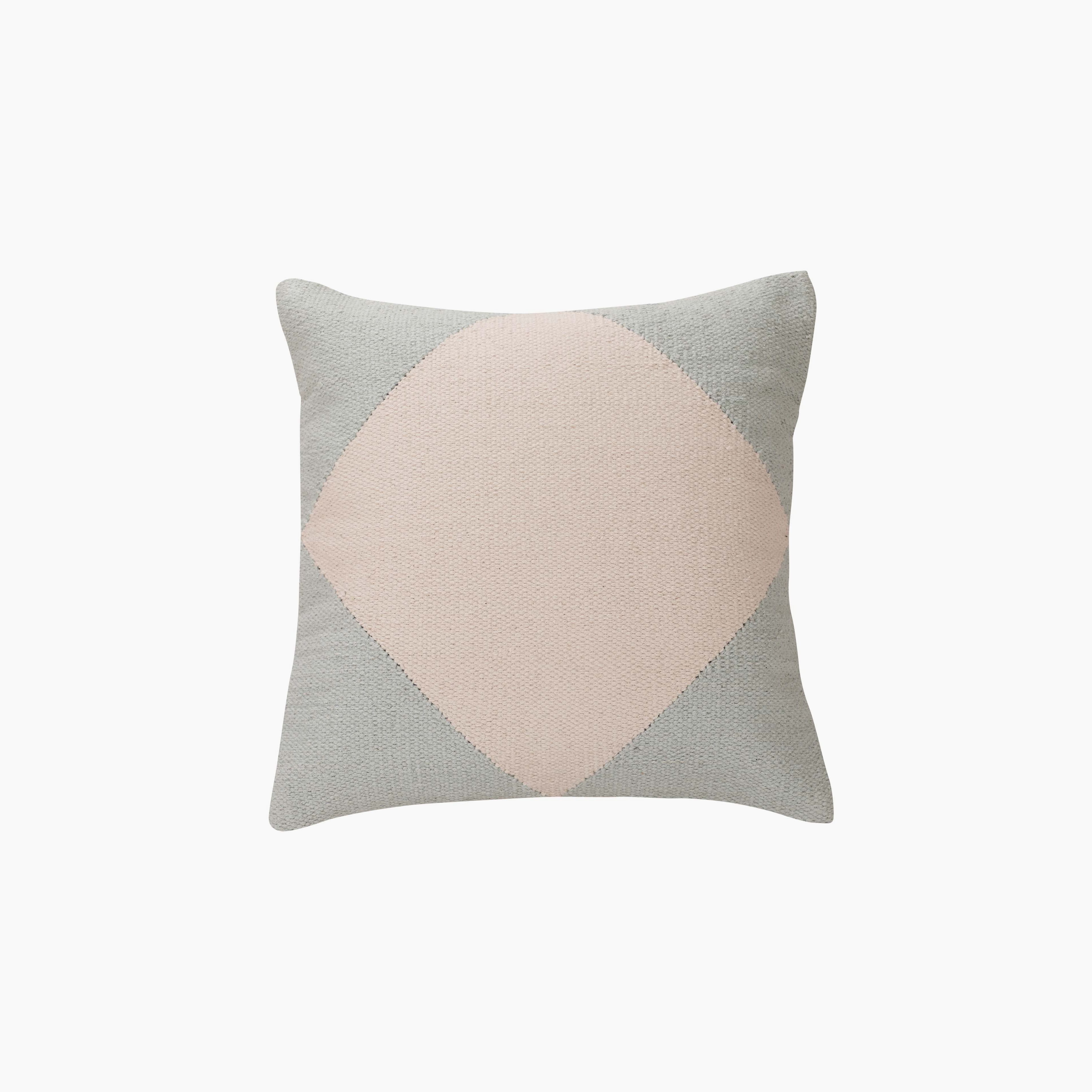 Diamond Accent Pillow, Blue - 18x18 inch