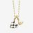 Checker Heart Initial Necklace
