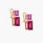 Rectangle Two Tone Pink Drop Earrings