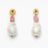 Baroque Pearl and Pink Tourmaline Earrings with Rubies set in 18kt Gold