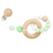 Attachable Wooden & Silicone Teether with Clasp (4 Colors)
