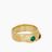 Felt Ring in Brass - Green & Yellow