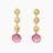18kt Yellow Gold and Diamond “Seaquin” Dangle Earrings with Pink Tourmaline Drops