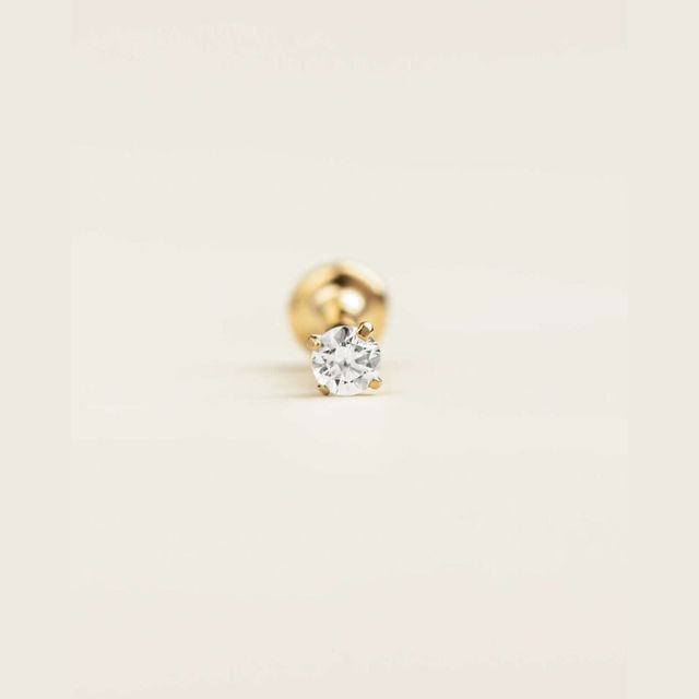 Marina - 14k Gold Tiny Crystal Flat Back Earring