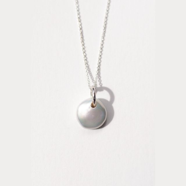 White Pearl Dainty Charm Necklace