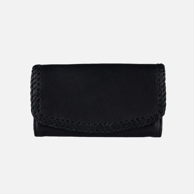 Fleur | Woven Accent Leather Continental Wallet
