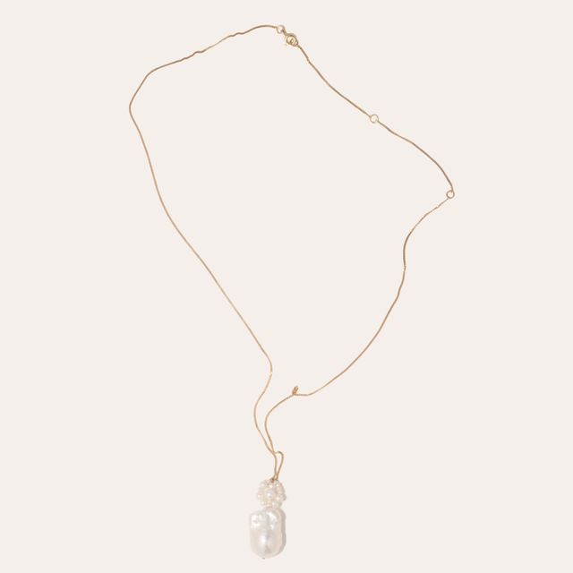 No Easy Answers to Existential Questions - Pearl and Gold Vermeil Pendant