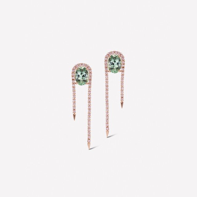 Argyle Pink Diamonds and Tourmaline Earrings
