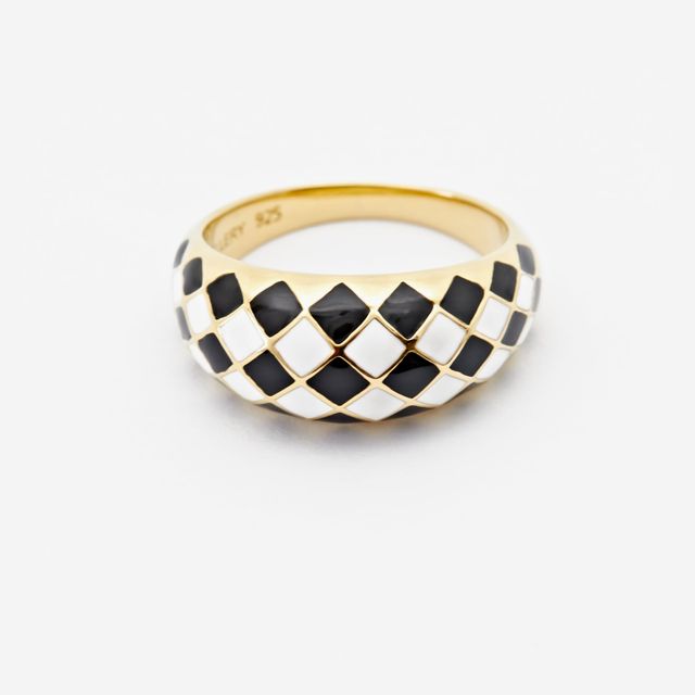 Checker Ring - Black And White