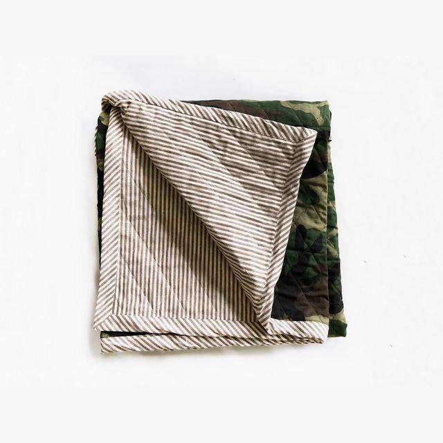 Quilted Throw in Camo and Toulouse in Brown