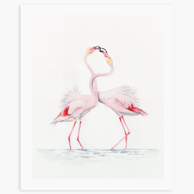 Kissing Flamingos - Fine Art Print
