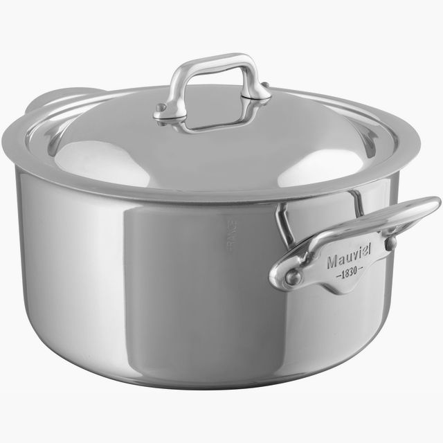 Mauviel M'COOK 5-Ply Stewpan With Lid, Cast Stainless Steel Handles, 9.2-Qt
