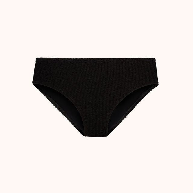 The Swim Ruched High Waist Bikini Bottom: Jet Black