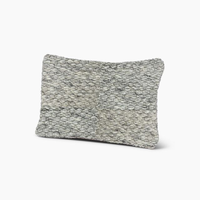 Handwoven Light Grey Pillow 14X20