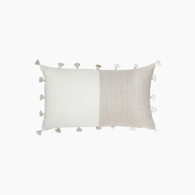 Beige Tassels So Soft Linen Pillow
