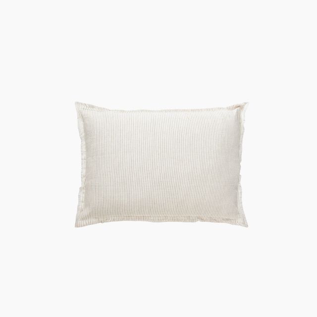 Beige Pinstripe So Soft Linen Pillow