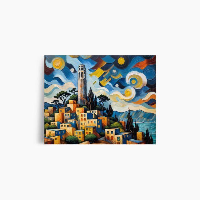 San Francisco Coit Tower Cubist Poster