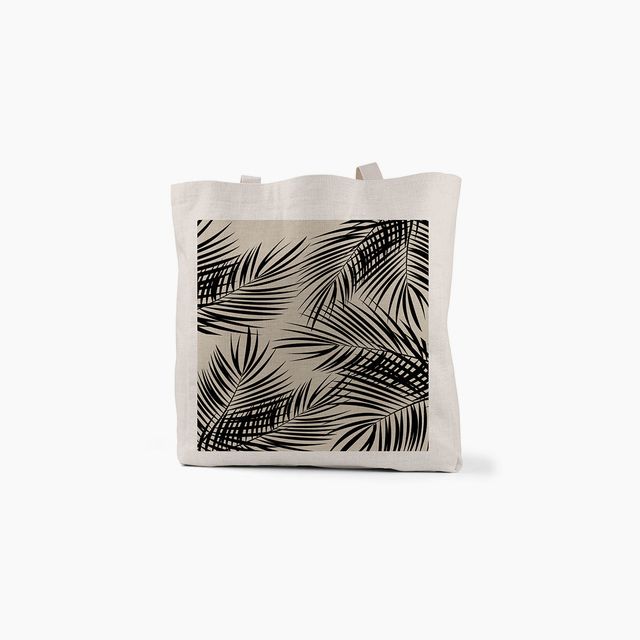 Black Tan Palm Tote, College Student Gift,Mother's Day Gift, Easter Gift