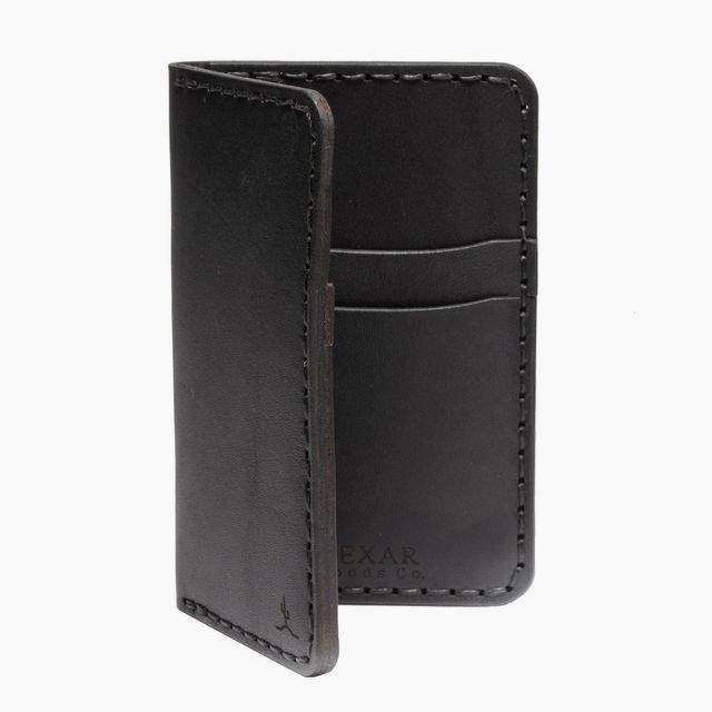 Vertical Card Wallet- Black