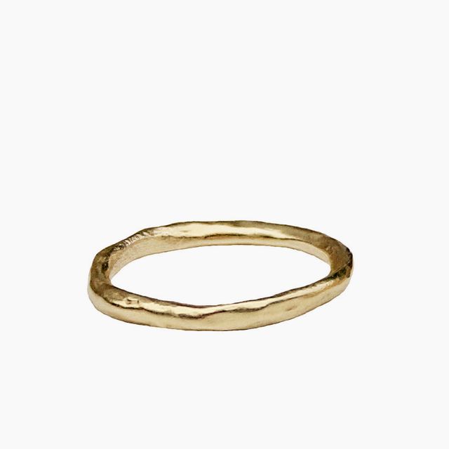Skinny Organic Stacking Ring | Solid 14k Gold