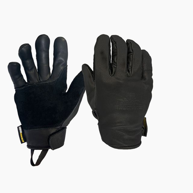 Mechanic Style Black Leather Goat Hide Work Gloves - M293