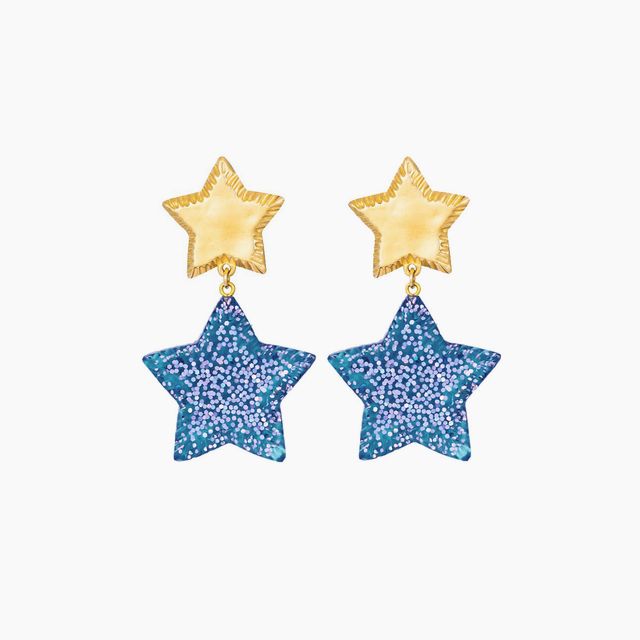 Starry Night Earrings (Glitter Blue)