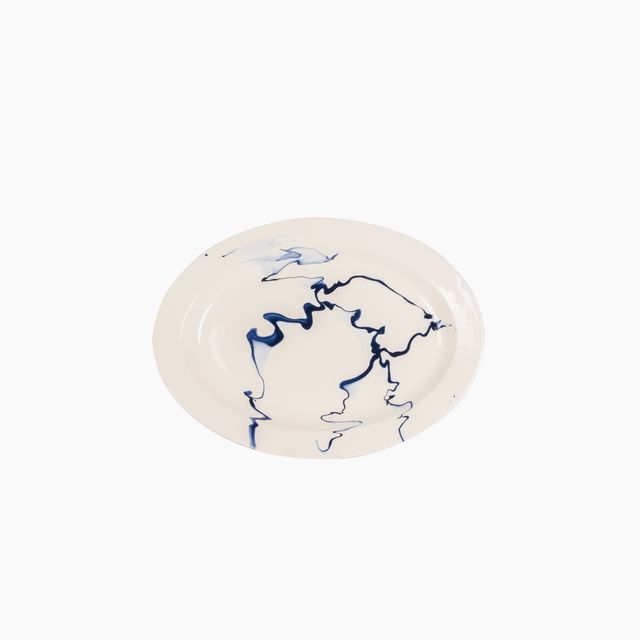 16-Inch Marble Oval Platter