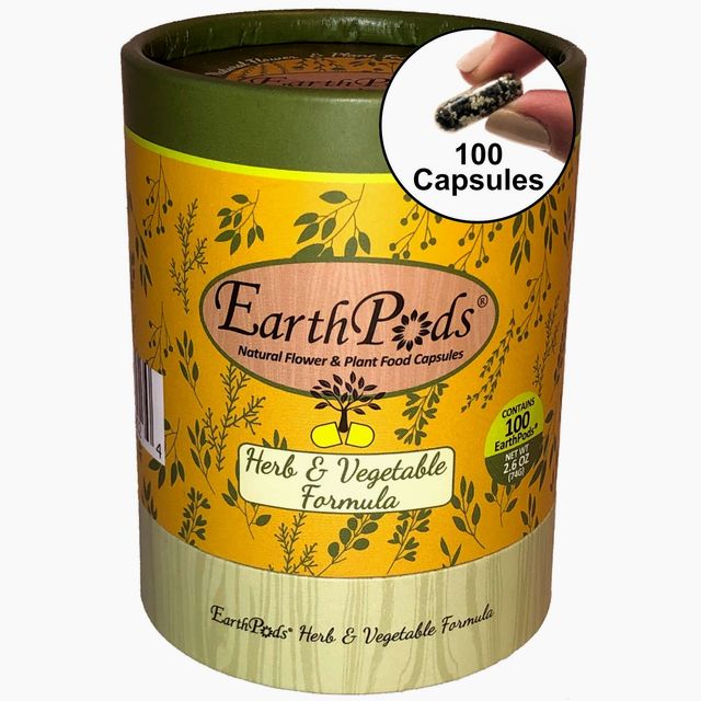 EarthPods HERB & VEGETABLE Organic Plant Food Spikes (100 Fertilizer Capsules)