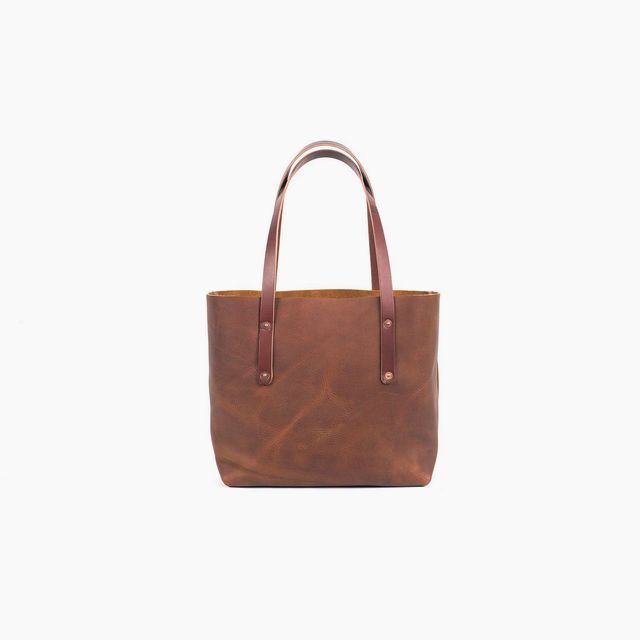 Avery Leather Tote Bag - Medium - Saddle