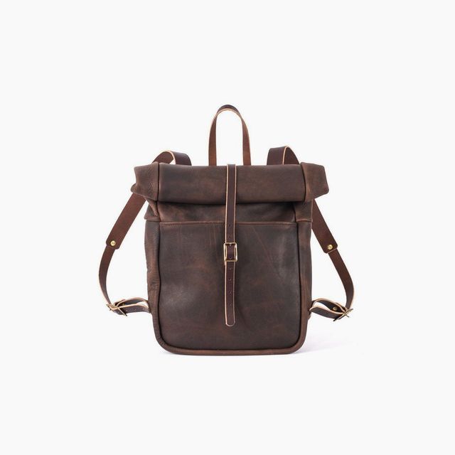 Grant Leather Roll Top Rucksack Backpack